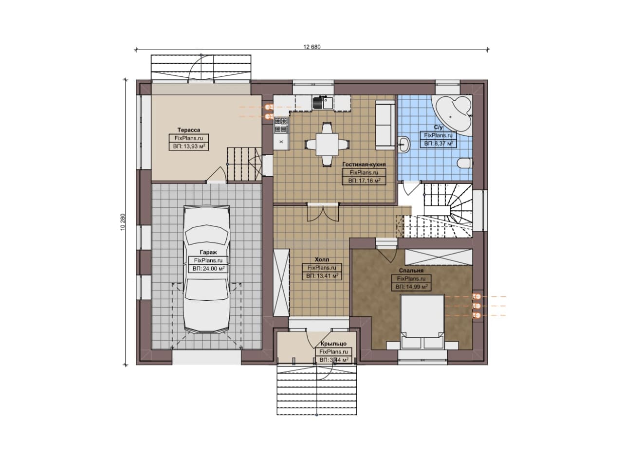 Планировка Двухэтажный дом F-5705